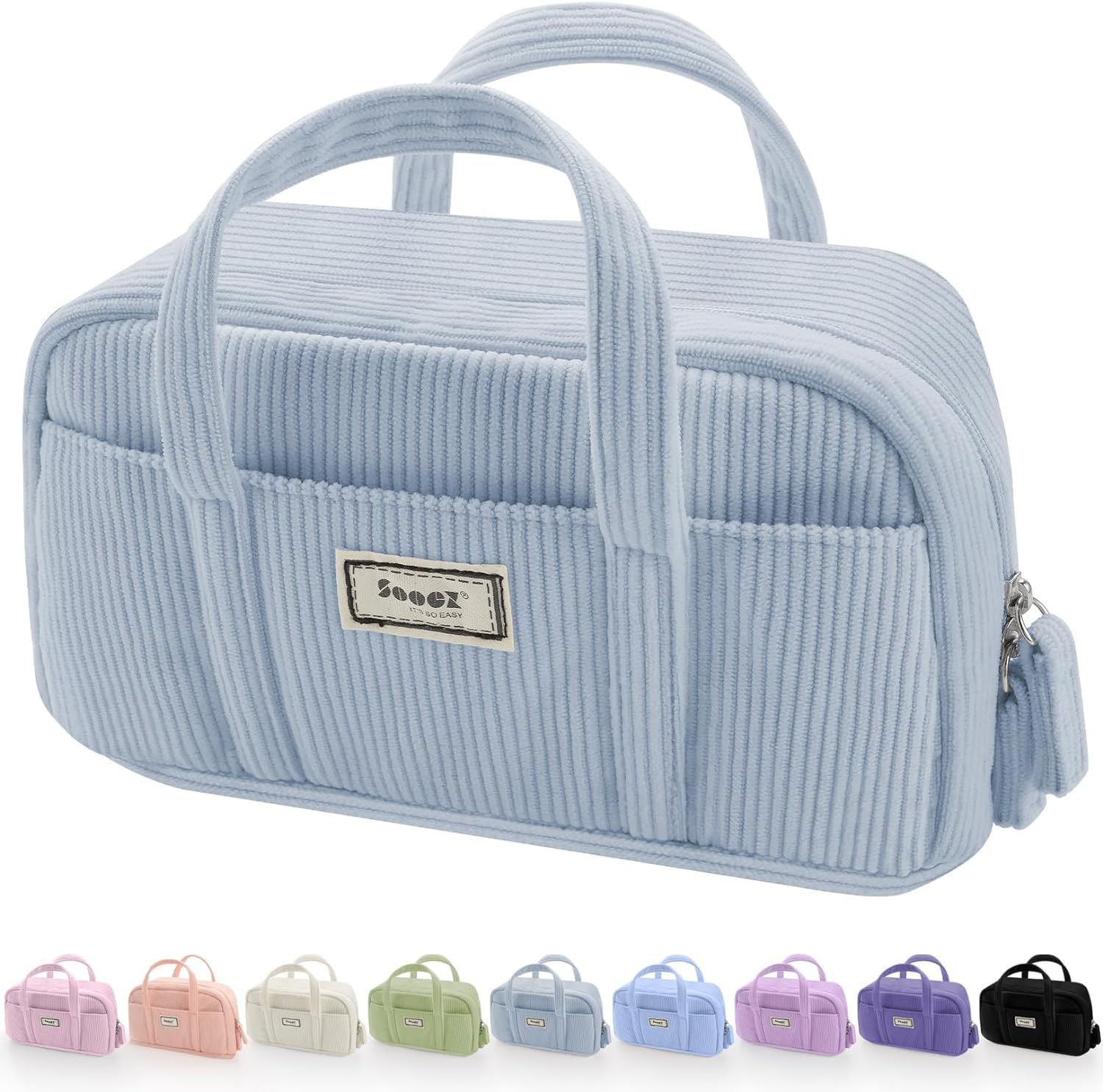 Climberty Large Pencil Case Pouch, Extra Big Pencil Bag with 5 Compartments, Soft Corduroy Pencil Pouch Organizer with Zipper, Cute Aesthetic School Supplies for Teen Girls (Blue) Climberty Large Pencil Case Pouch, Extra Big Pencil Bag with 5 Compartments, Soft Corduroy Pencil Pouch Organizer with Zipper, Cute Aesthetic School Supplies for Teen Girls (Blue)